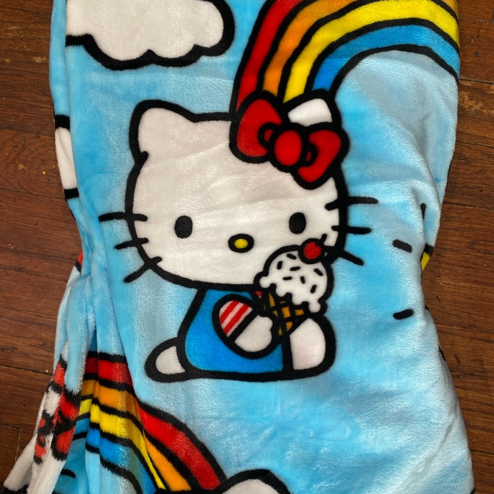 Hello kitty rainbow ice cream throw